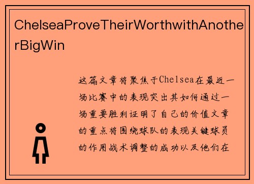 ChelseaProveTheirWorthwithAnotherBigWin ChelseaProveTheirWorthwithAnotherBigWin